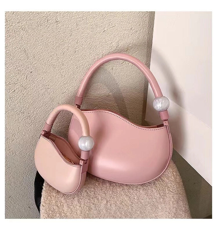 Unisex Medium Pu Leather Solid Color Vintage Style Streetwear Dumpling Shape Zipper Crossbody Bag