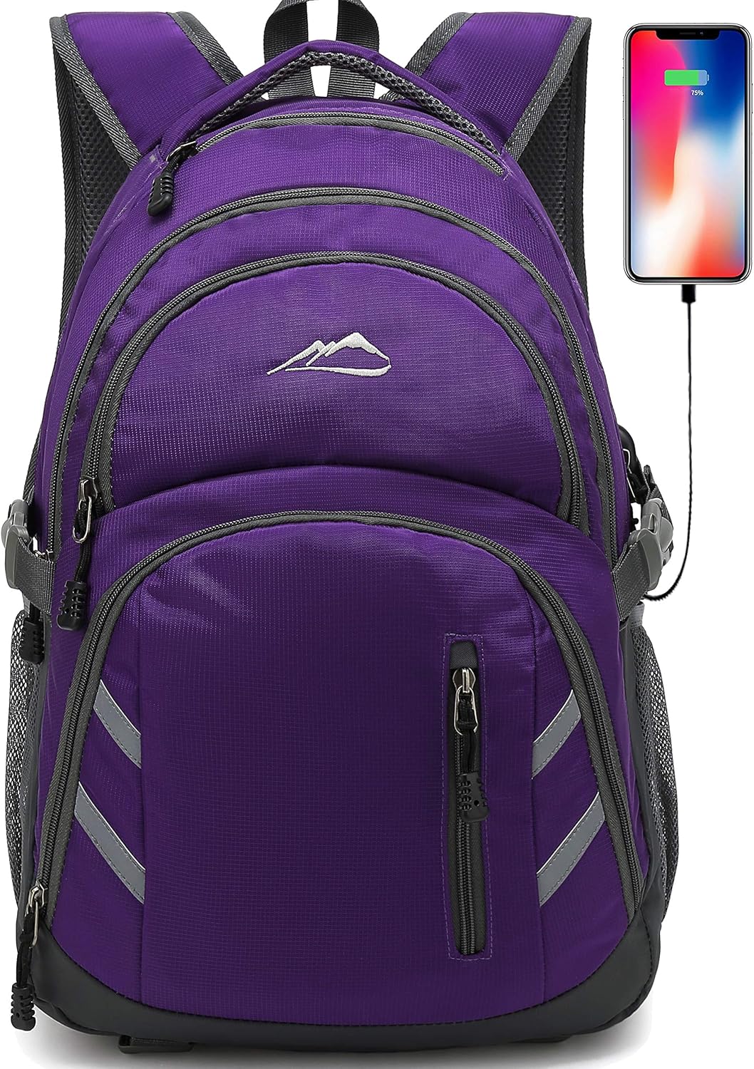 ProEtrade Backpack Bookbag for College Laptop Travel,Fit Laptop Up to 15.6 inch with USB Charging Port Multi Compartment Anti theft, Gift for Women Men (Galaxy)