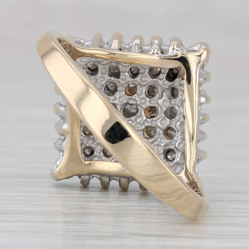 0.50ctw Diamond Cluster Ring 14k White Yellow Gold Size 6