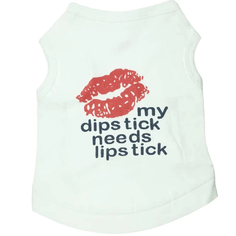 Casual Cotton Lips Letter Pet Clothing