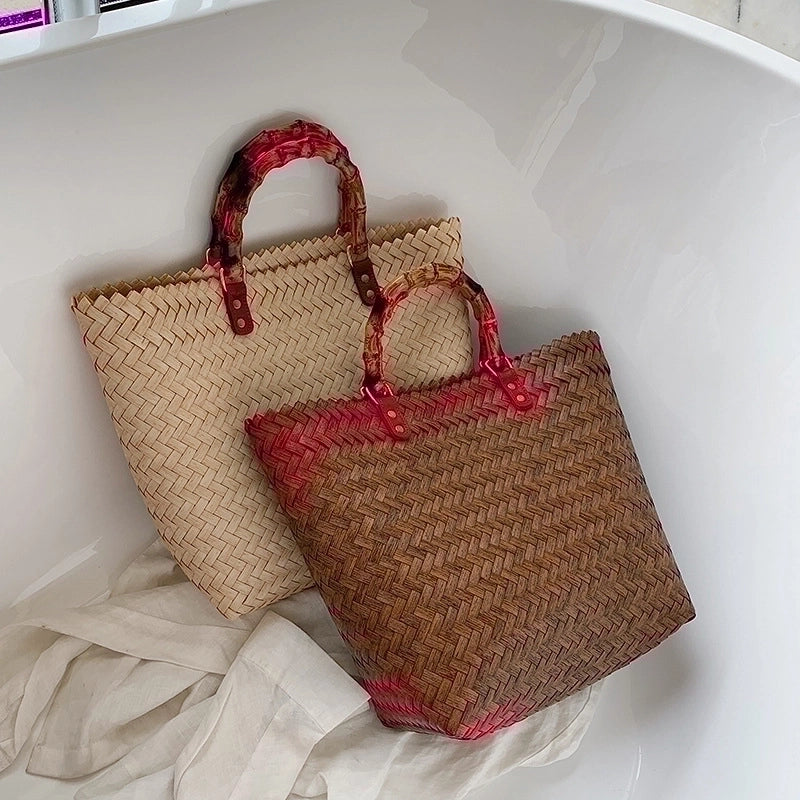 Women's Medium Straw Bag Hander Bag