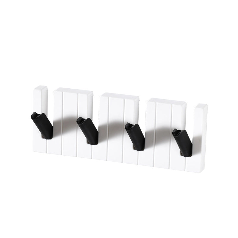 Creative Four-grid Piano Hooks Entrance No-drilling Key Clothes Bag Umbrella Rack Bathroom Kitchen Storage Rack