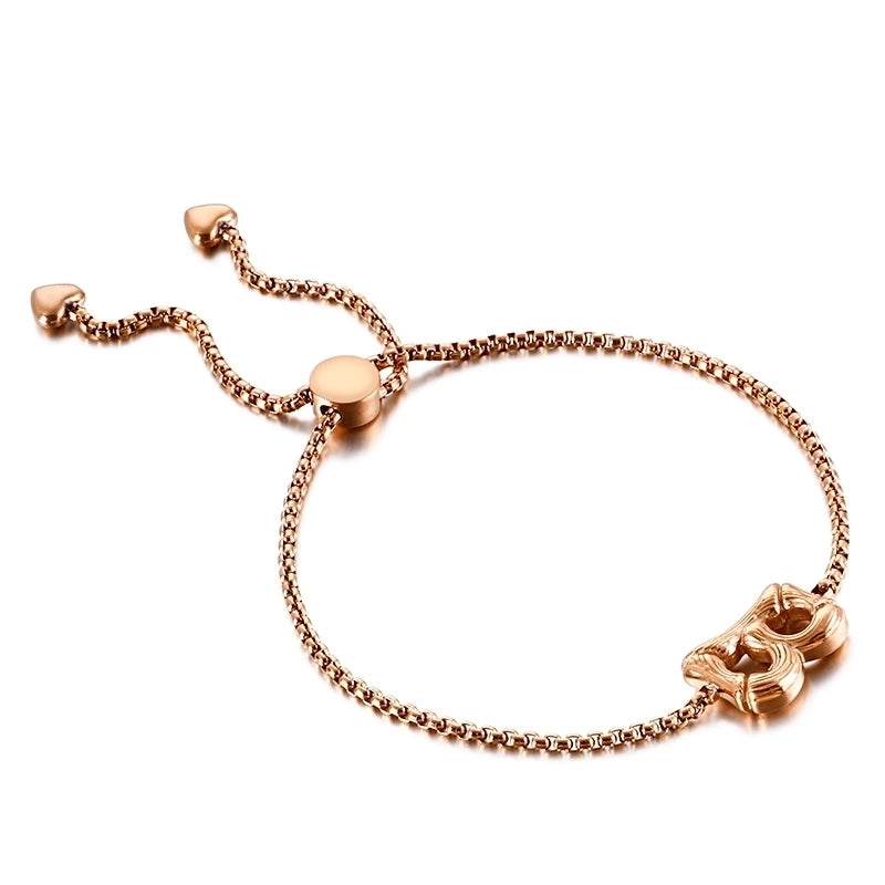 Casual Minimalist Letter Heart Shape Stainless Steel 18K Gold Plated Bracelets In Bulk