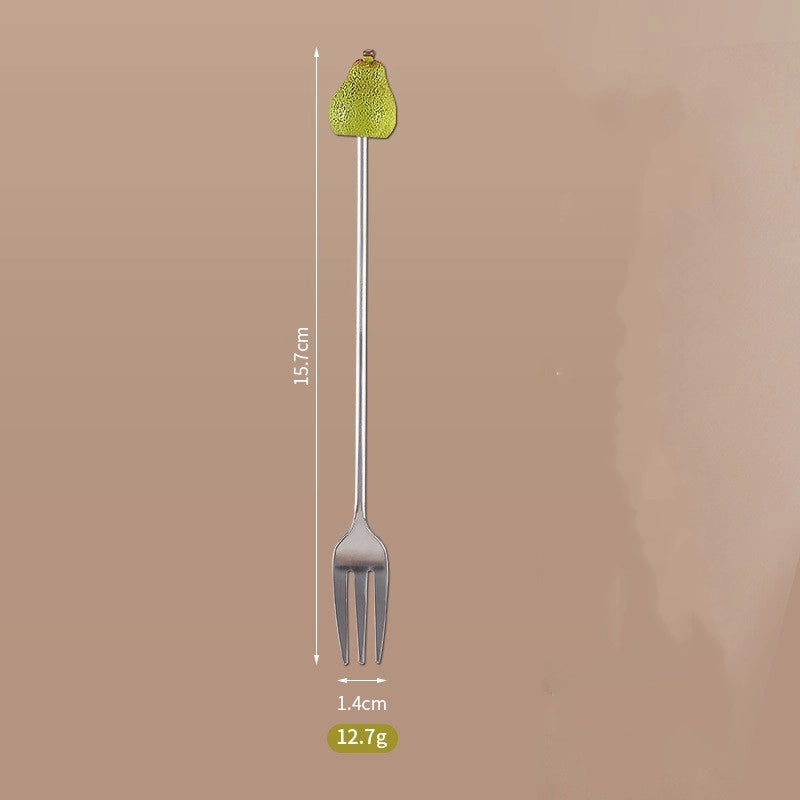 Cute Cartoon 304 Stainless Steel Fruit Fork 1 Piece