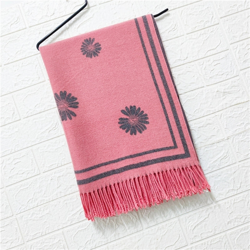 Women's Cute Sweet Printing Imitation Cashmere Polyester Scarf