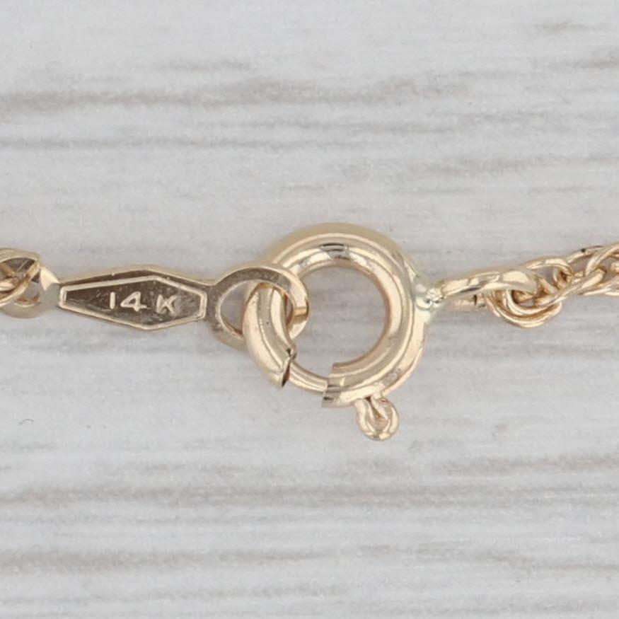 22.5 1.3mm Rope Chain Necklace 14k Yellow Gold