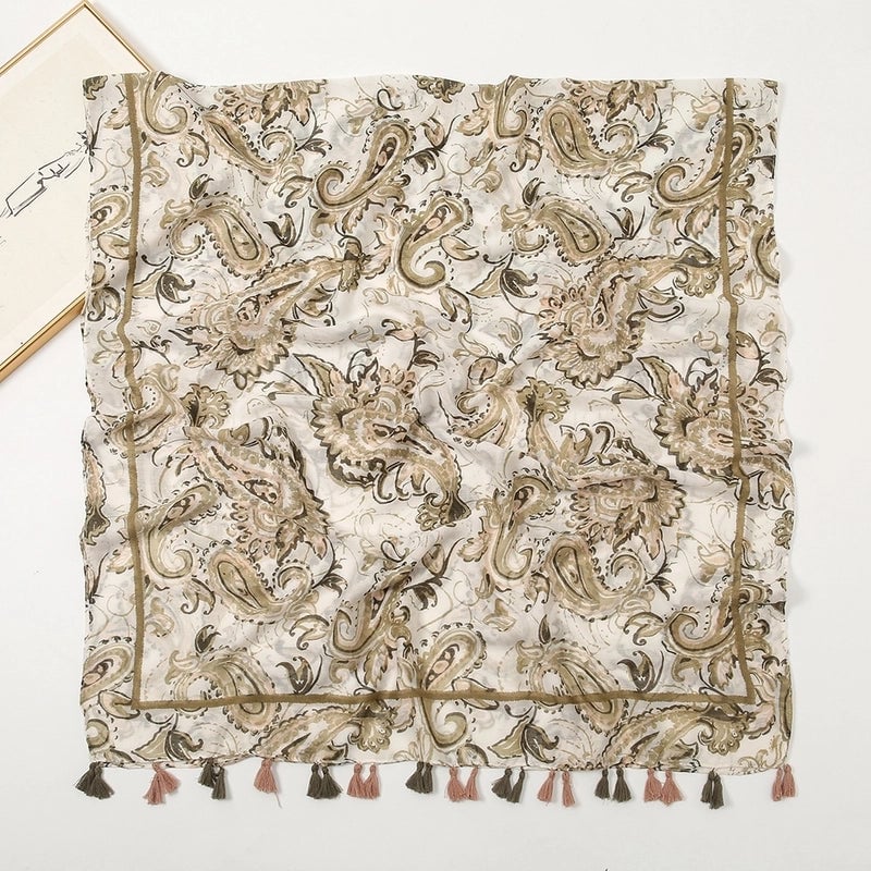 Women's Sweet Pastoral Flower Polyester Silk Scarf