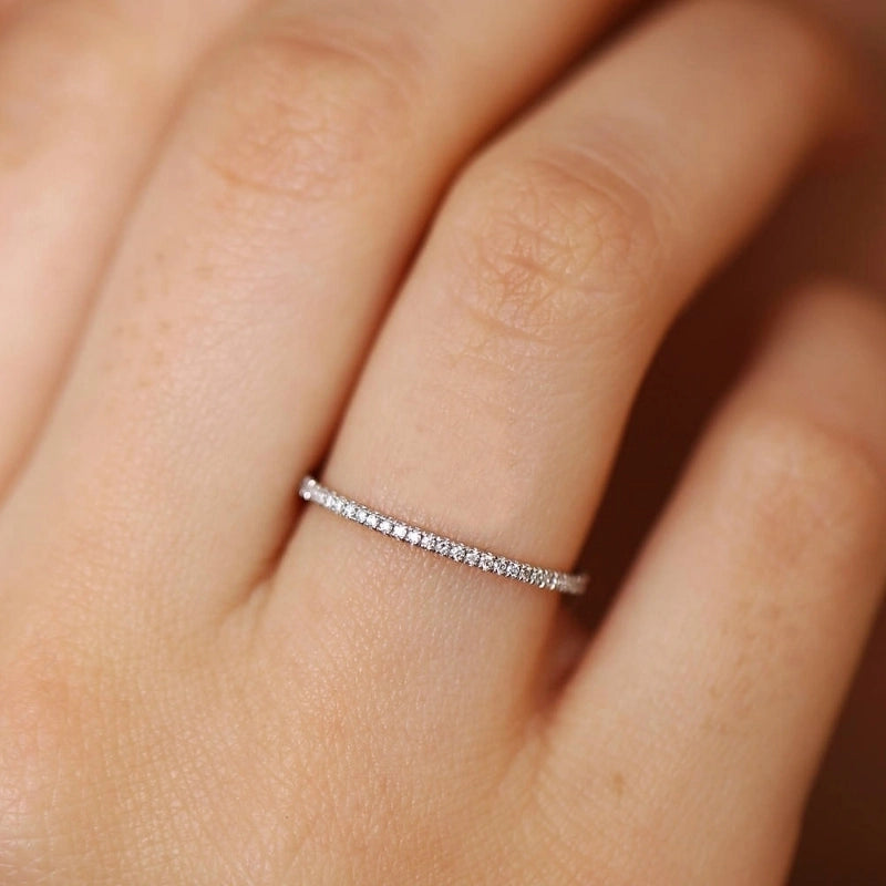 Minimalist Geometric Copper Inlay Zircon Rings 1 Piece