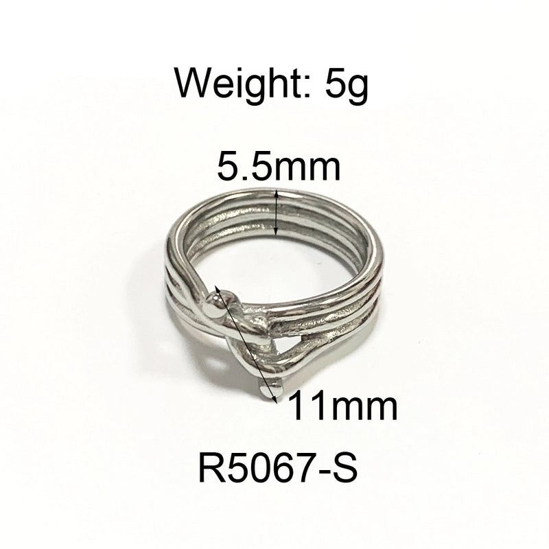 Commute Geometric 304 Stainless Steel Titanium Steel 18K Gold Plated Plating Rings