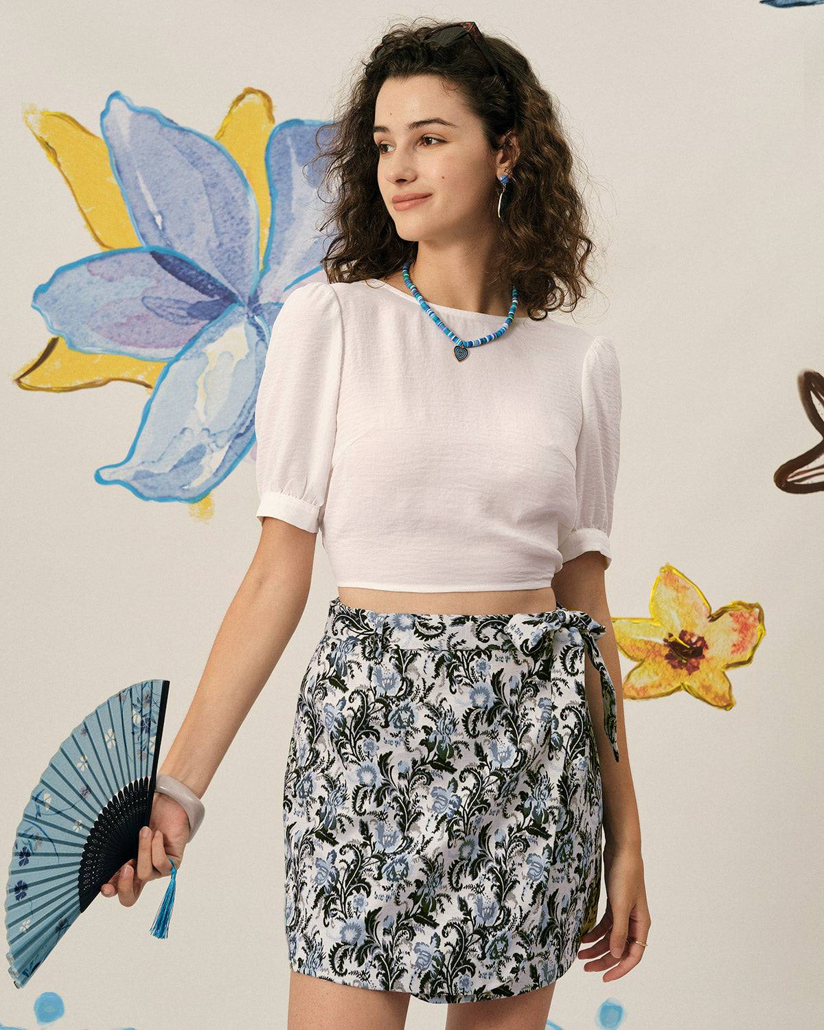 The Tie-waist Jacquard Skirt