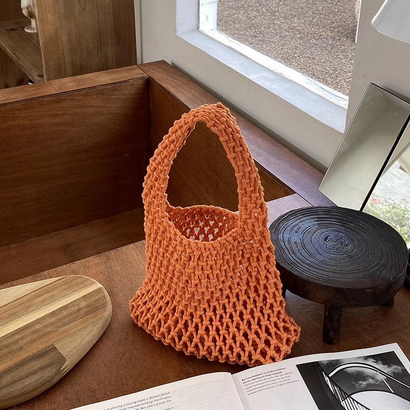 Women's Medium All Seasons Cotton Rope Streetwear Handbag Straw Bag