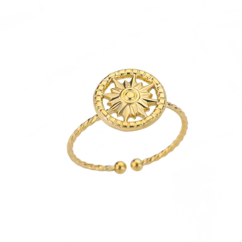 Minimalist Geometric Round Heart Shape 304 Stainless Steel 18K Gold Plated Plating Open Rings