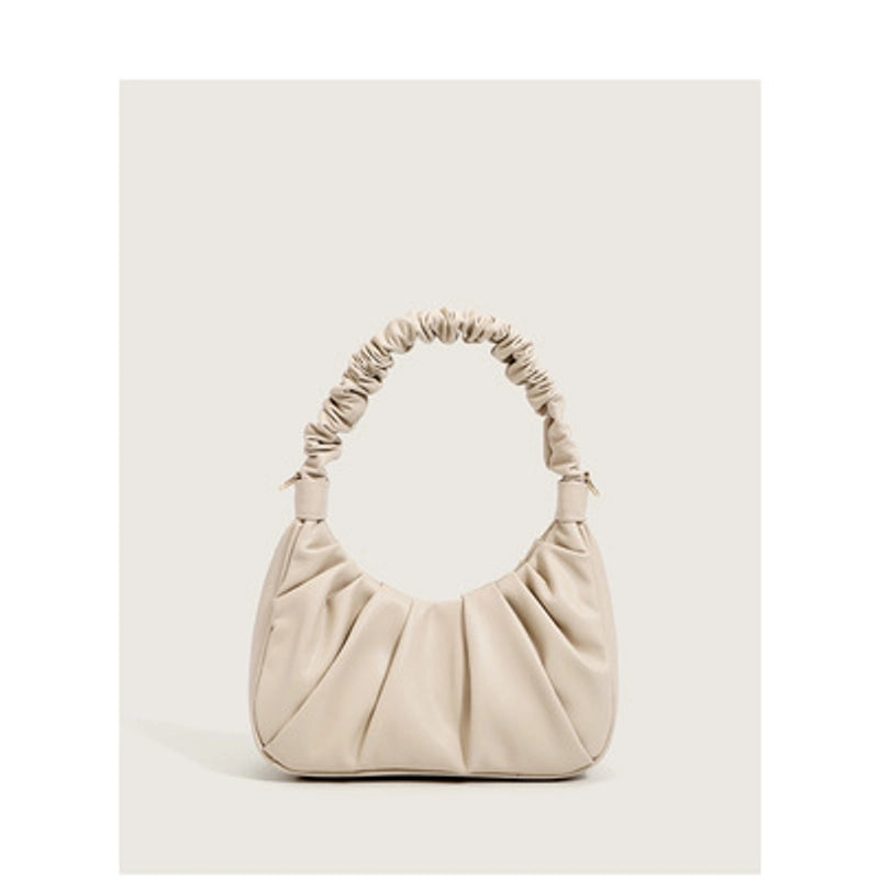 Texture Soft Leather Folds Cross-body Handbag