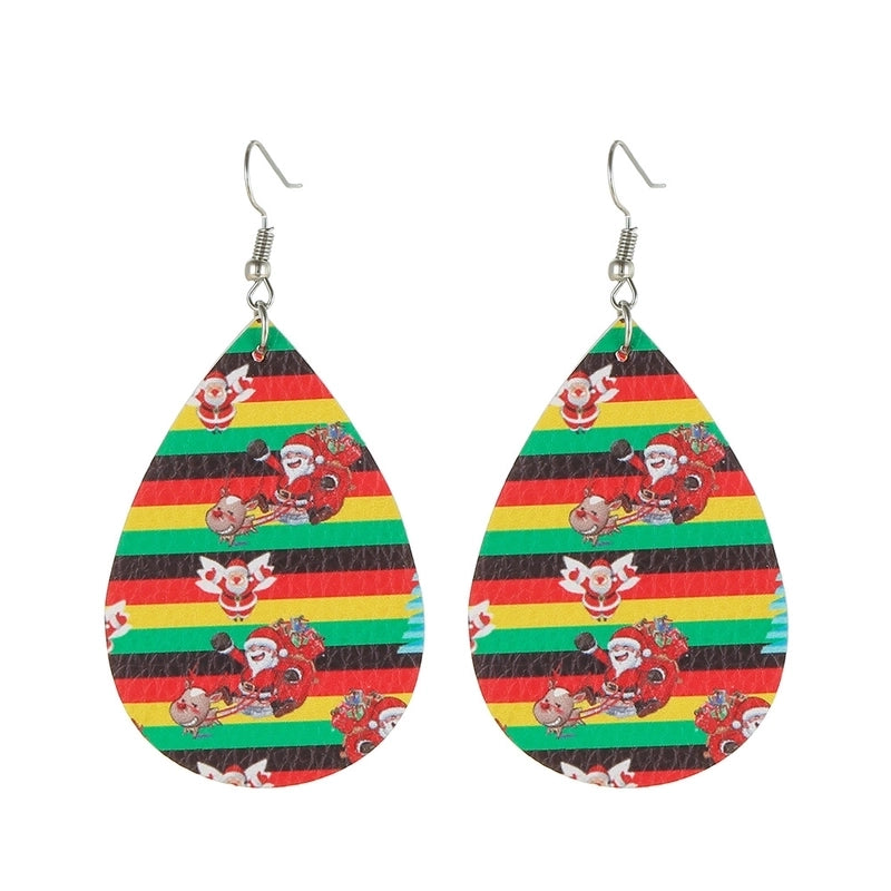 Fashion Water Droplets Pu Leather Handmade Women's Drop Earrings 1 Pair