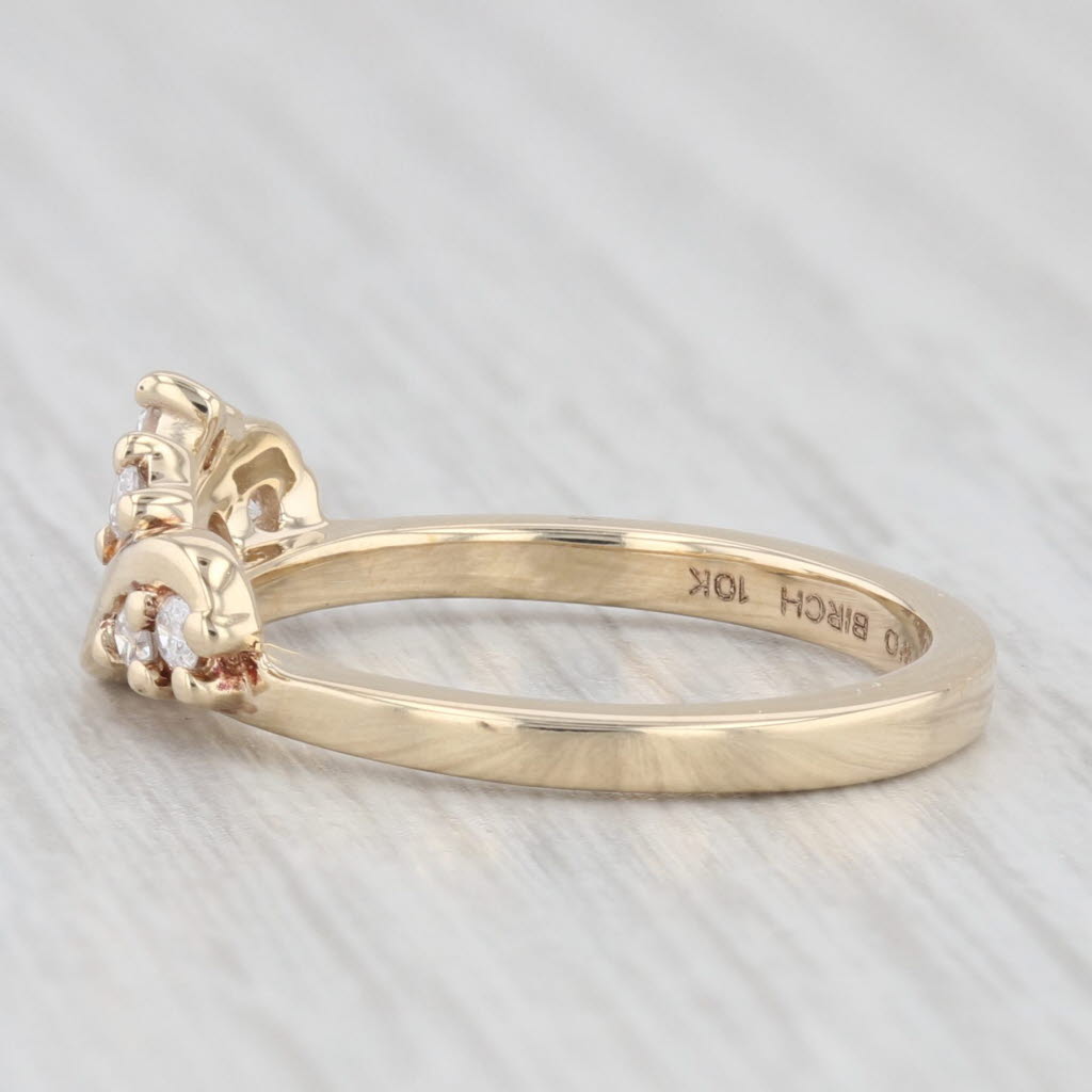 0.10ctw Diamond Wedding Band Guard Enhancer Band 10k Yellow Gold Size 5