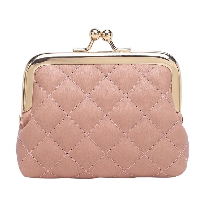 Women's Solid Color Pu Leather Clipped Button Wallets