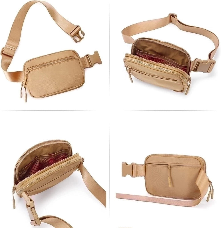 Unisex Basic Solid Color Polyester Waist Bags