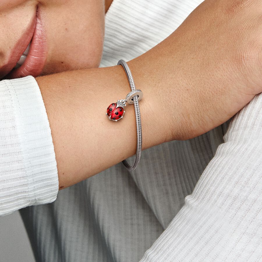 Red Ladybird Dangle Pandora Charm