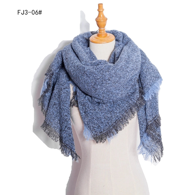 Women's Minimalist Solid Color Polyester Scarf