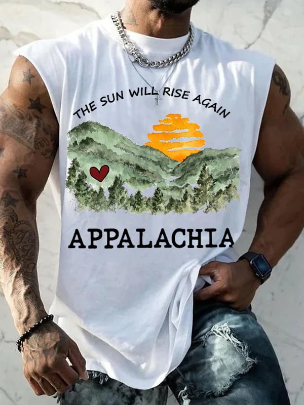 Men's Appalachia Strong.The Sun Will Rise Again Print Tank Top