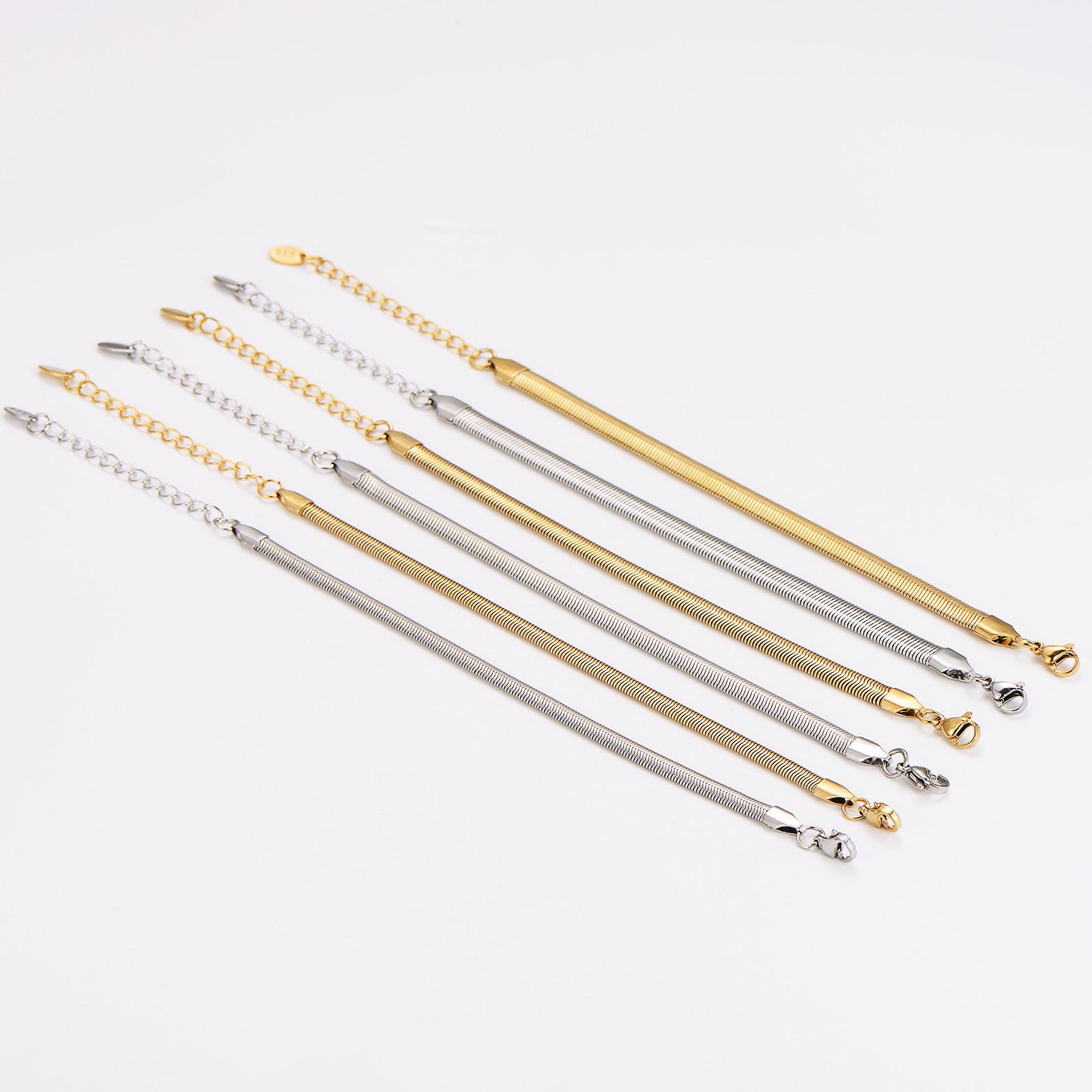 Aml Stainless Steel Snake Bone Chain Bracelet Sweater Trend Niche Simple Cold Flat Snake Chain Hip Hop
