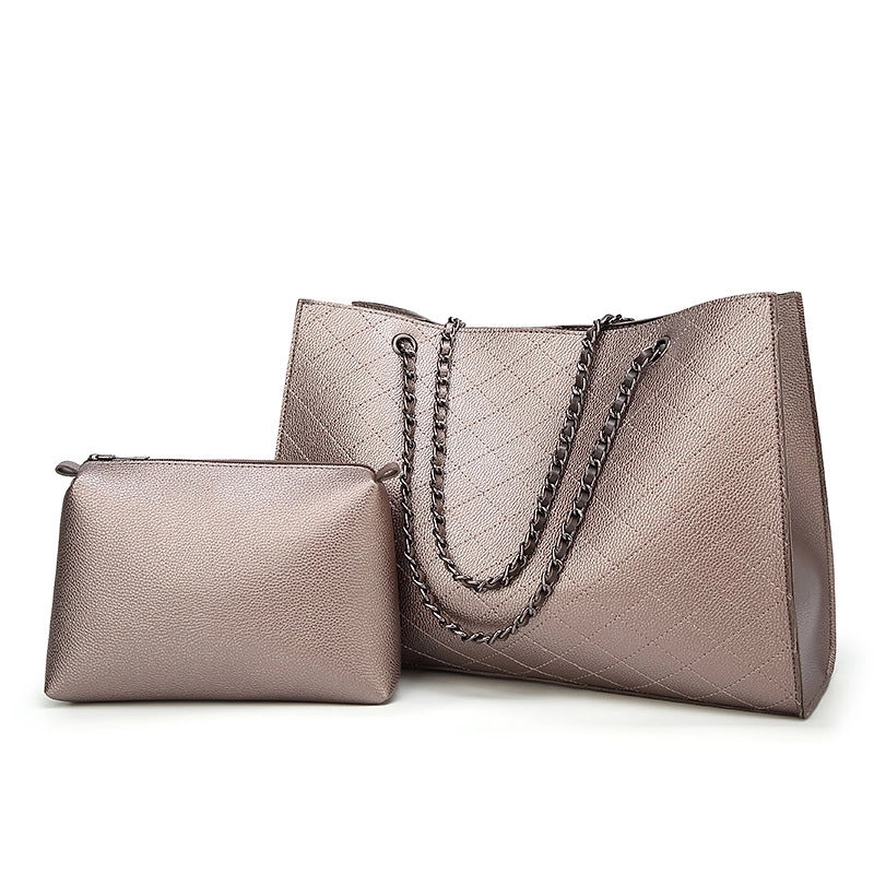 Women's Pu Leather Solid Color Streetwear Square Zipper Bag Sets