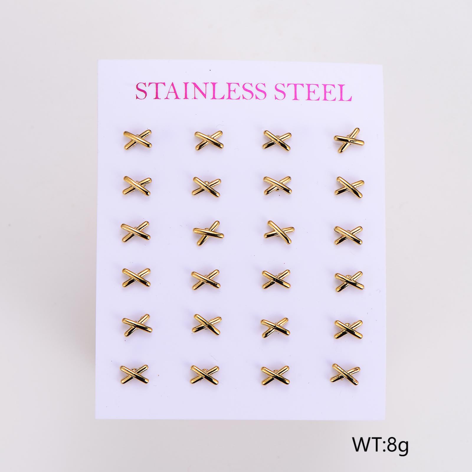 Aml Stainless Steel Musical Note Flower Earrings Niche Simple Irregular Earrings Small Female