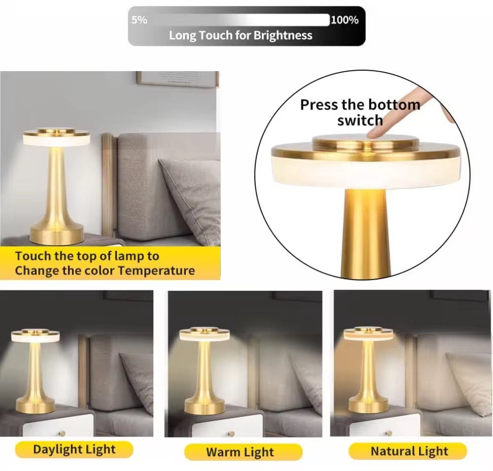 Modern Touch-Control LED Table Lamp - Metal Finish