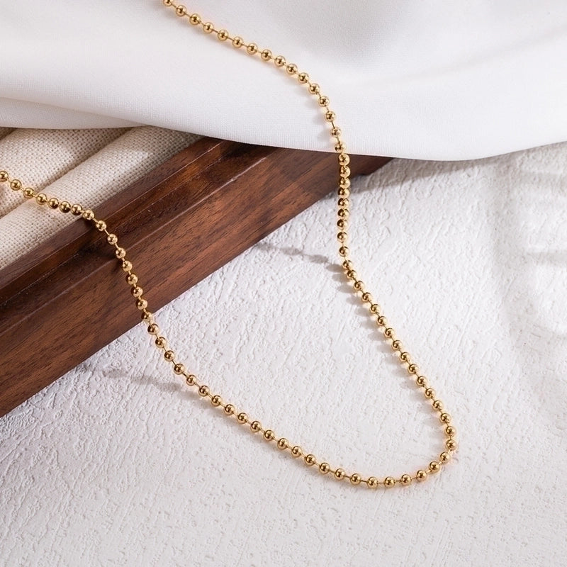 Elegant Minimalist Solid Color 304 Stainless Steel 18K Gold Plated Stainless Steel Necklaces