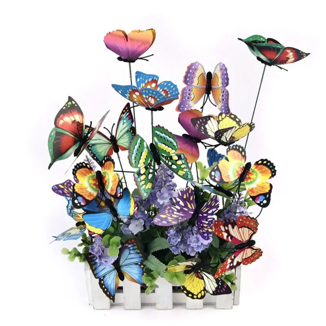 Butterfly Stakes Garden - 10 CM. 12 CM. 15 CM Mix