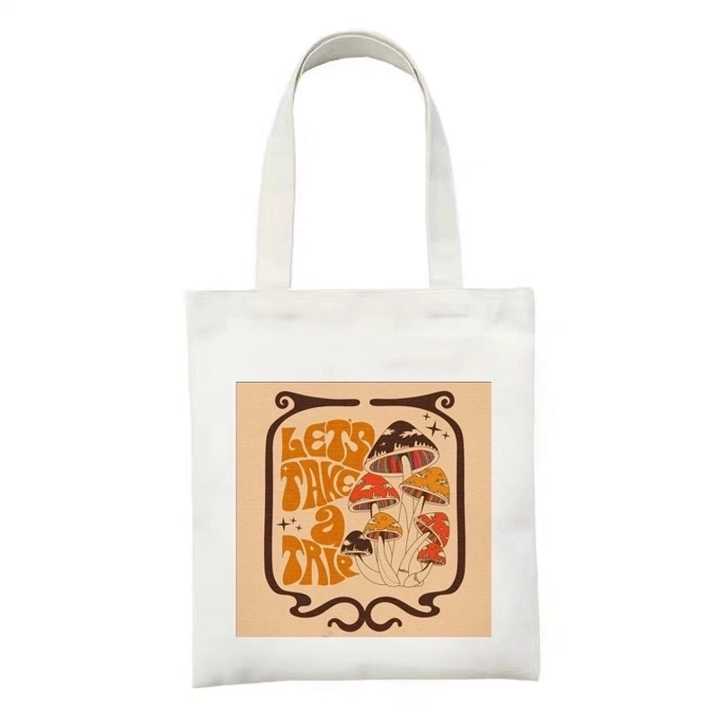 Women's Minimalist Flower Mushroom Shopping Bags