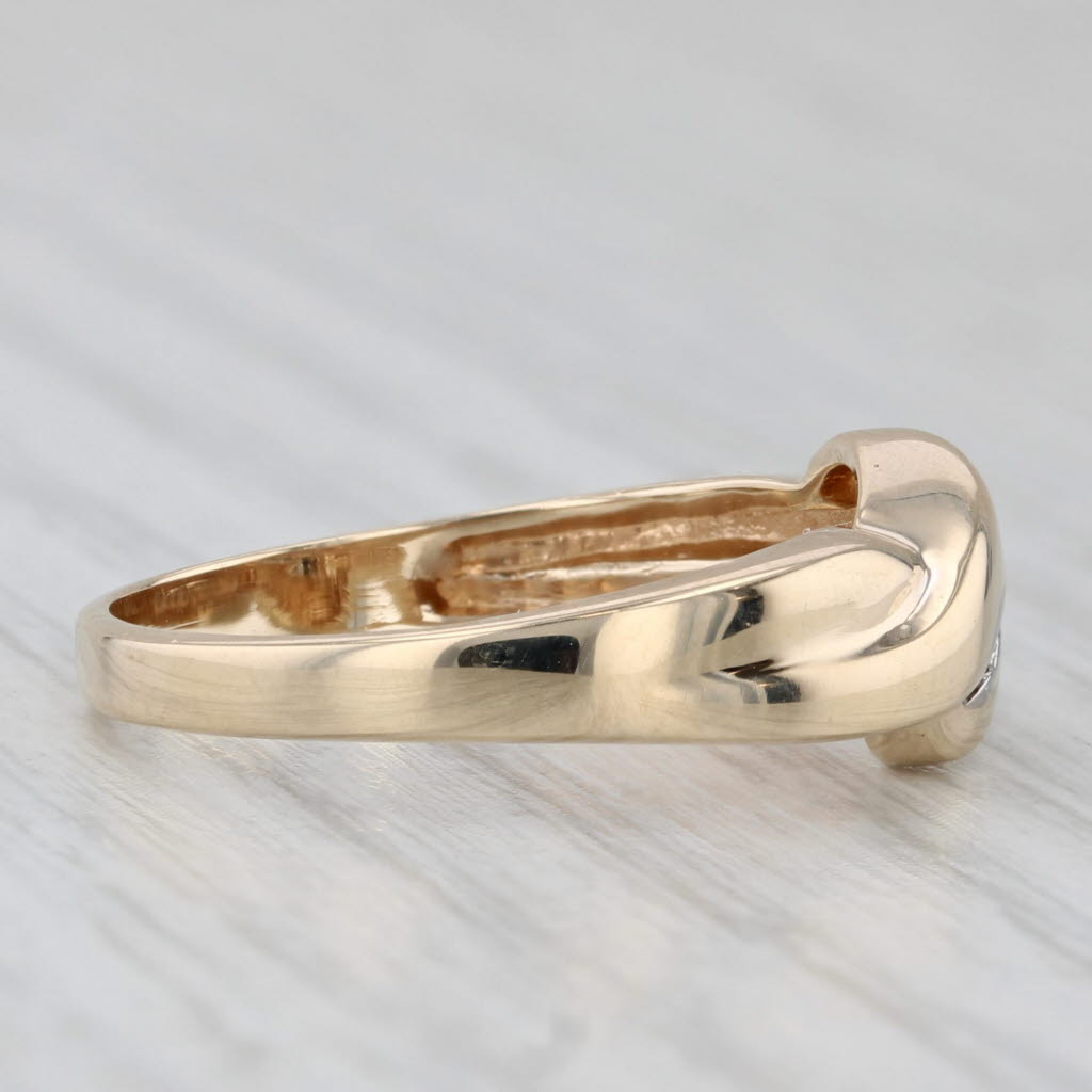 Diamond Bypass Ring 10k Yellow Gold Size 6.75 Band