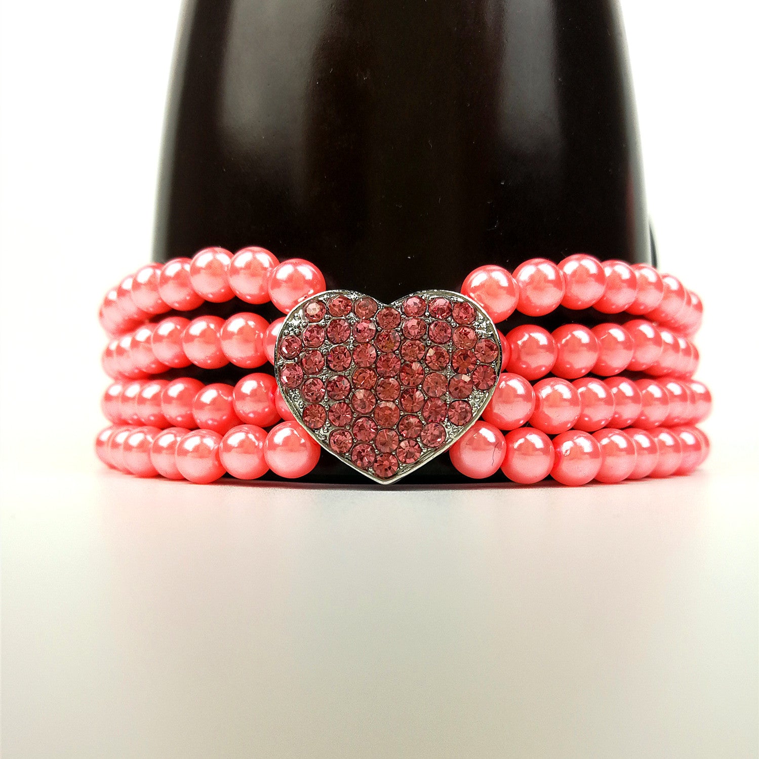 Heart Pattern Pearl Dog Cat Collar