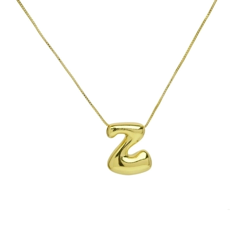 Copper 18K Gold Plated Minimalist Letter Plating Pendant Necklace