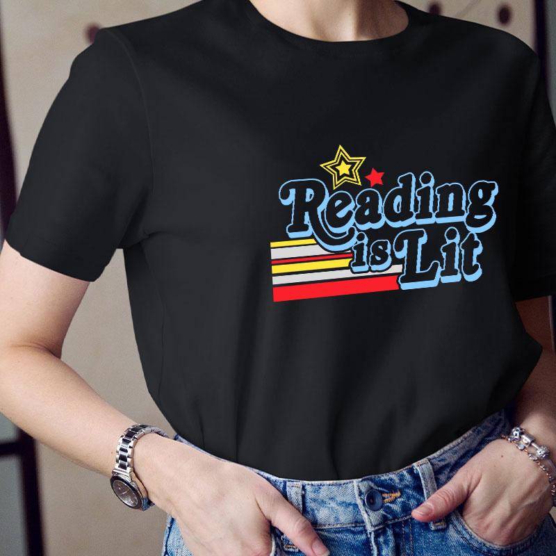 Reading Is Lit Teacher T-Shirt