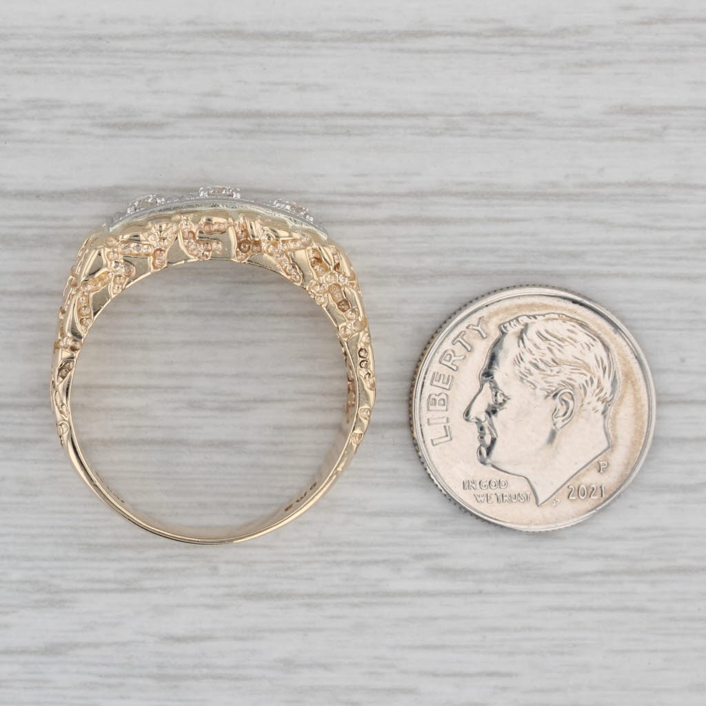 0.25ctw Diamond Men's Ring 10k Yellow Gold Size 10.25 Wedding Band