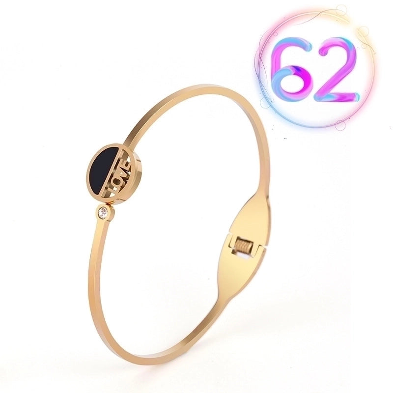 2 Pieces Fashion Geometric Stainless Steel Plating Zircon Bangle