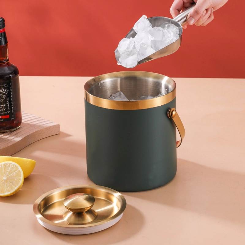 304 Stainless Steel Ice Barrel Ice Bucket Bar KTV Commercial Household Small Ice Grain Beer Bucket Storage Bucket
