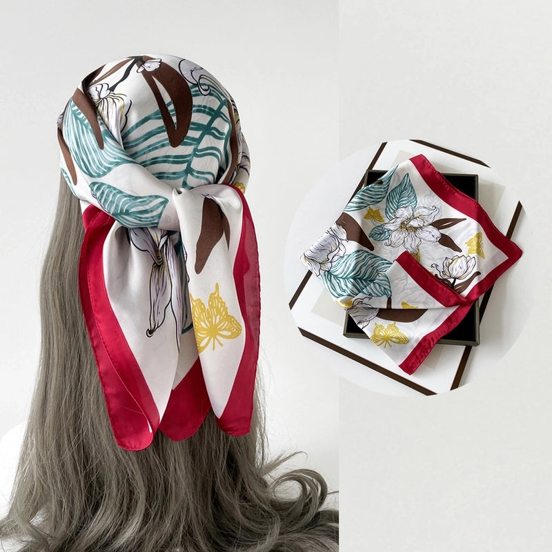 Women's Casual Flower Satin Printing Bandanas
