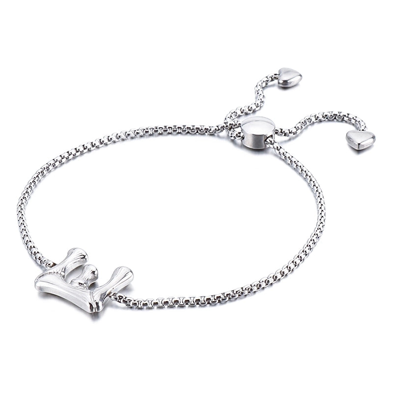 Casual Minimalist Letter Heart Shape Stainless Steel 18K Gold Plated Bracelets In Bulk