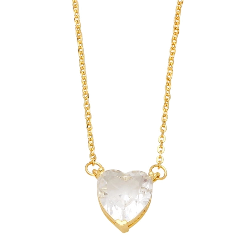 Copper Cable Chain Heart Shape Pendant Necklace