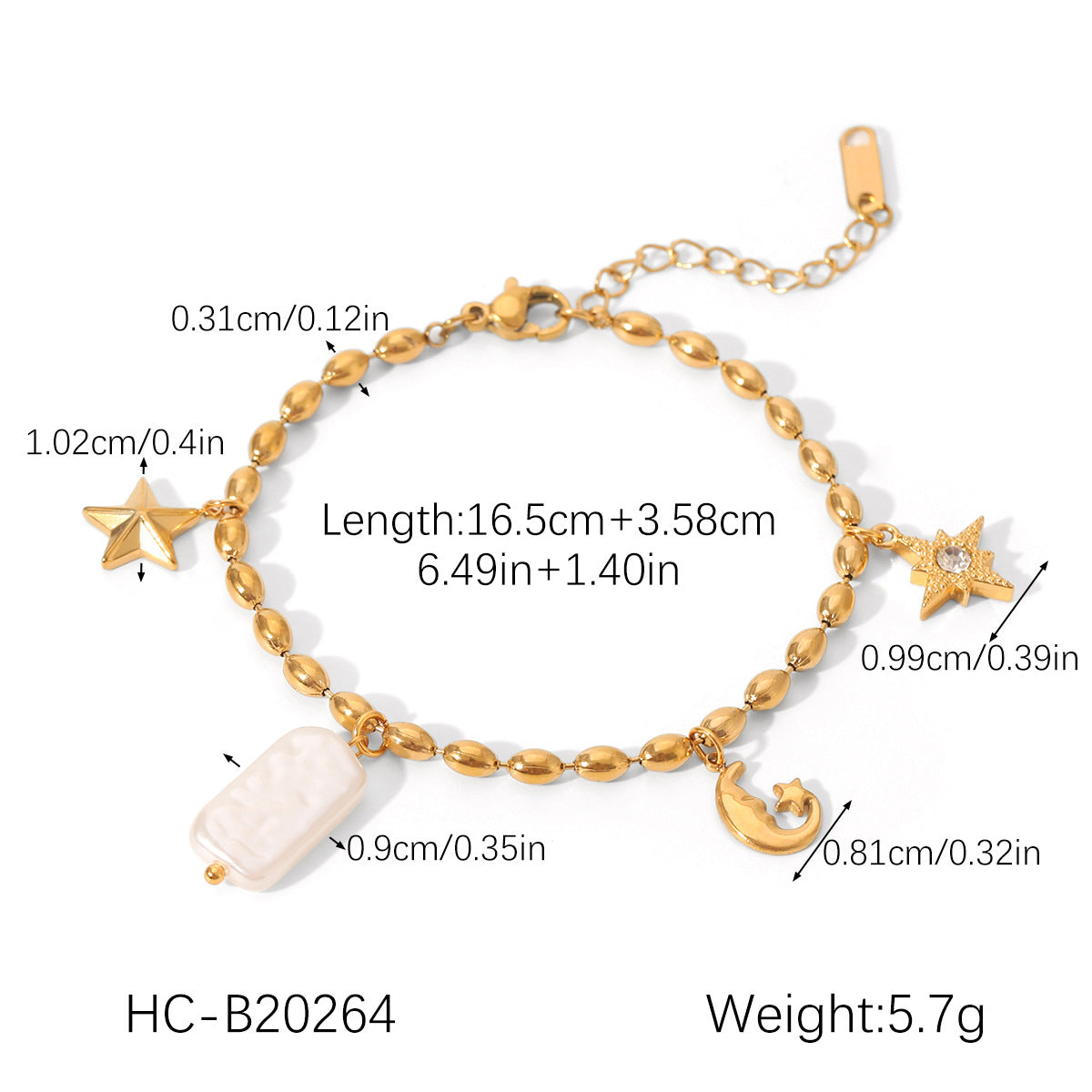Diy Accessories Stainless Steel Bracelet Flower Star Moon Titanium Steel Jewelry