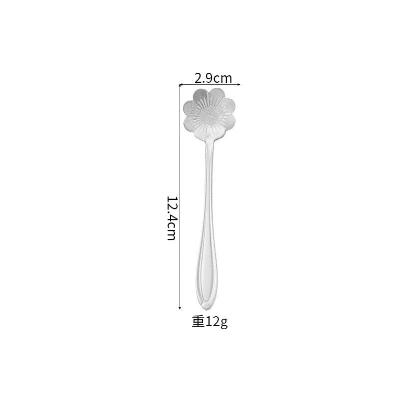Casual Flower Stainless Steel Spoon 1 Piece