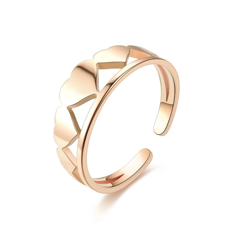 Heart Titanium Steel 18K Gold Plated Carving