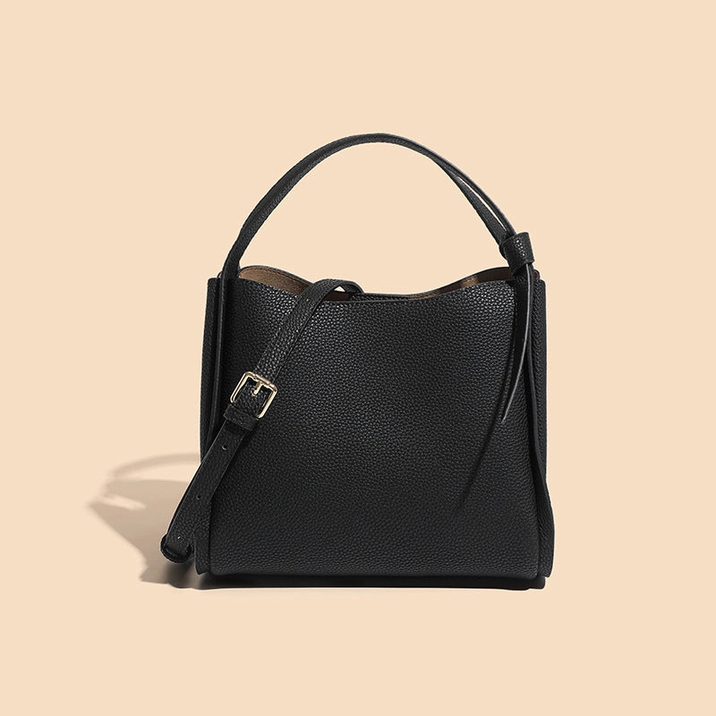 Bucket Bag For Women Genuine Leather High-grade Simple Portable Shoulder Bag Messenger Bag For Women