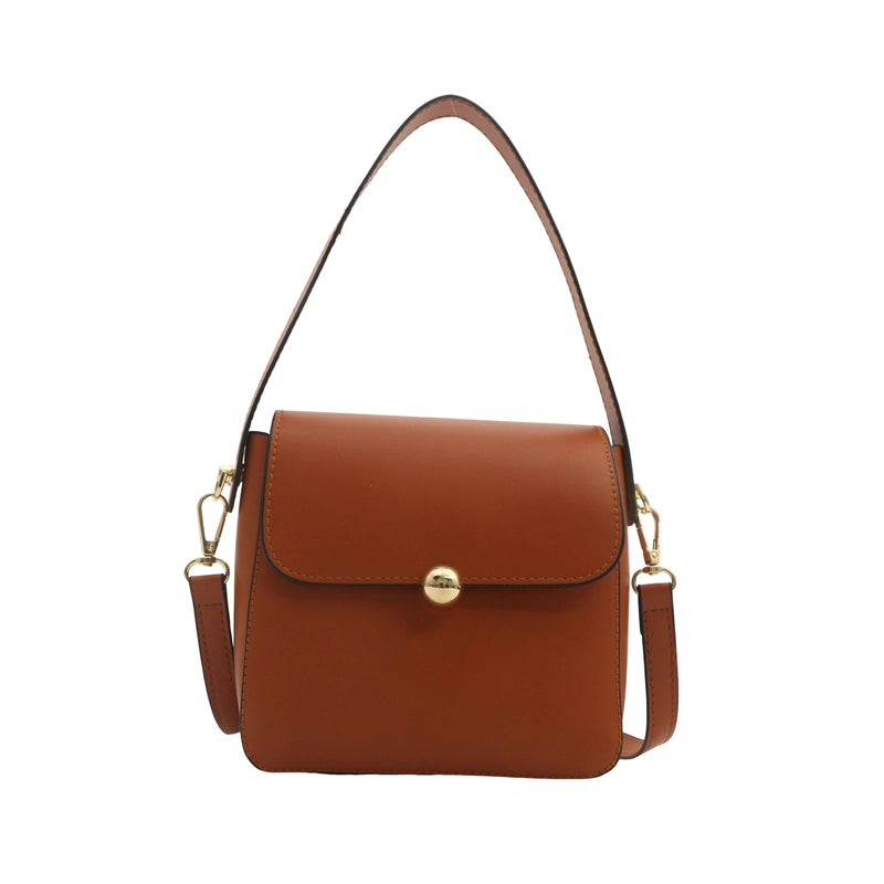 Women's Pu Leather Solid Color Streetwear Flip Cover Crossbody Bag