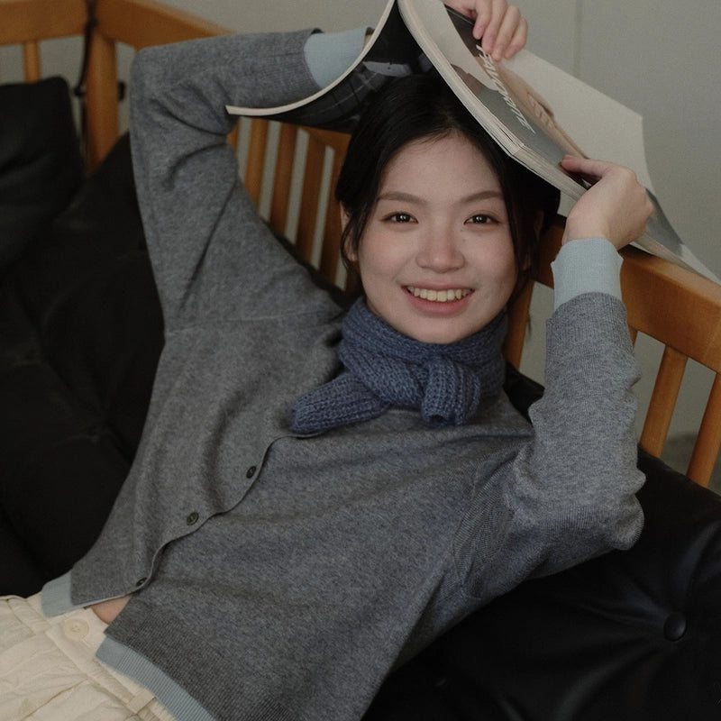 Women's Minimalist Streetwear Solid Color Acrylic Knit Scarf
