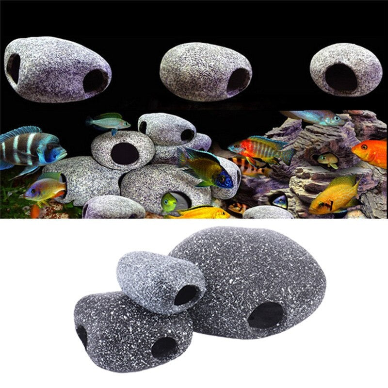 Shrimp Breeding Ceramic Rock Ornament For Aquarium