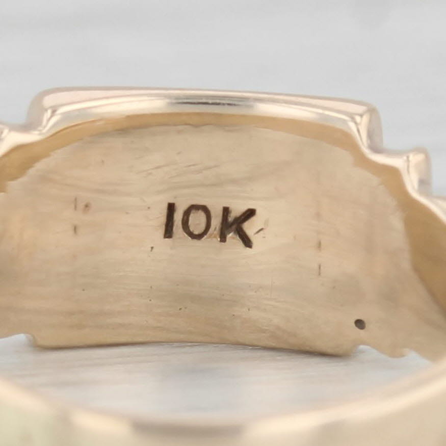 Vintage Engravable Signet Ring 10k Yellow Gold Size 4.5