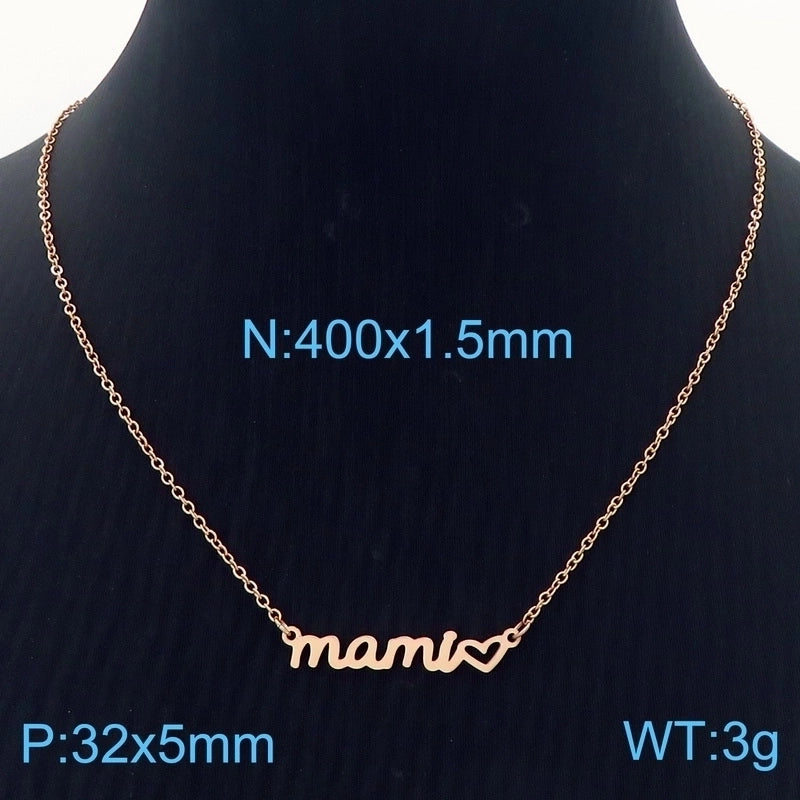 Minimalist Letter Titanium Steel 18K Gold Plated Plating Necklace